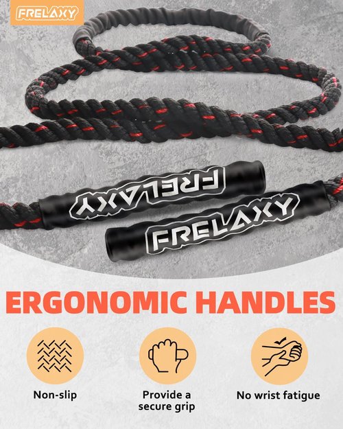Frelaxy Jump Rope 1LB, Weighted Jump Rope for beginners, Heavy Jump Ropes for Fitness, Total Body Workouts, Weight Loss, Strength Training, Compact Skipping Rope for Home Gym Workout Equipment (Black)