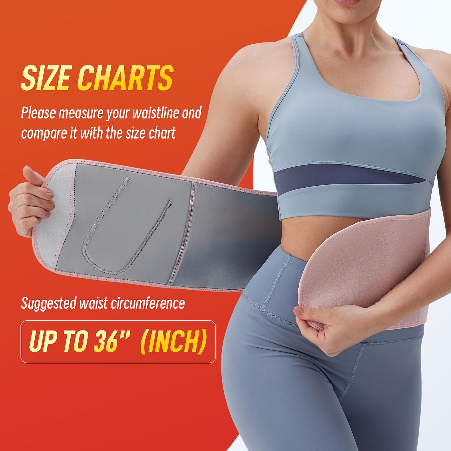 Domaste Waist Trimmer for Women & Men - Sweat Belt Waist Trainer Stomach Wrap for High-Intensity Training & Workouts(Impatiens Pink)