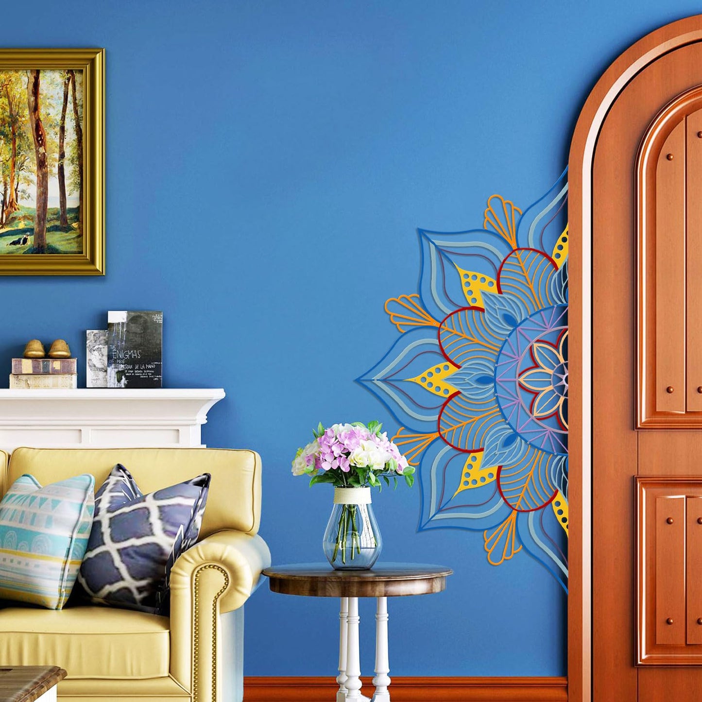Resama Large Metal Mandala Wall Decor, Unique Lotus Flower Wall Art, Suitable for Office and Home Indoor and Outdoor Decoration
