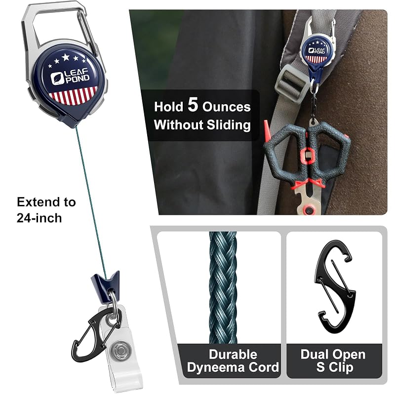 3-Pack Fly Fishing Retractors & 3 Coil Lanyards, 5oz Anti-Slip 32"
