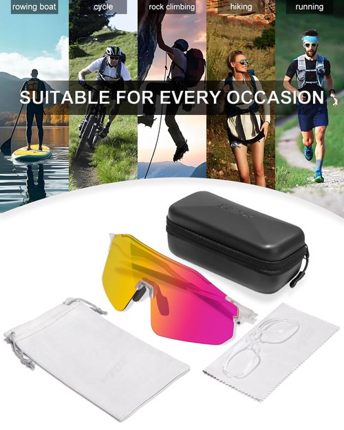 BATFOX Polarized Sport Sunglasses for Men & Women,Cycling Glasses with TR90 Frame for Running Cycling Fishing Driving