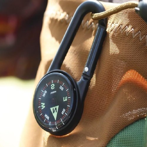 Mini Carabiner Compass – Portable Clip-On Directional Compass with Luminous Dial for Hiking, Camping, Backpacking