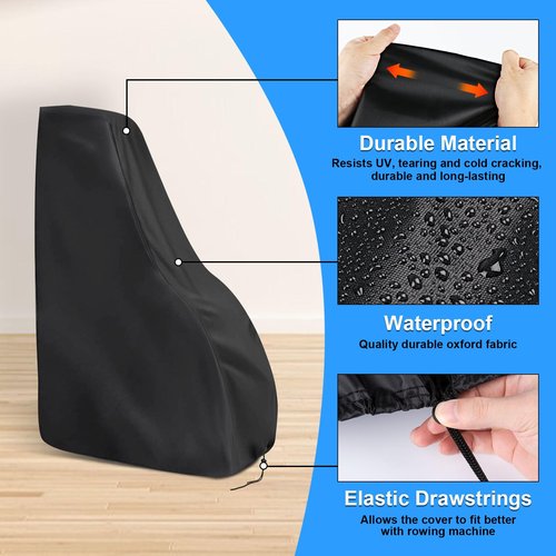 Andacar Rowing Machine Cover for Sunny Magnetic Rowing Machine, Foldable Rower Machine Cover Waterproof Water Rowing Machine Covers for Home-44x19.6x52 in