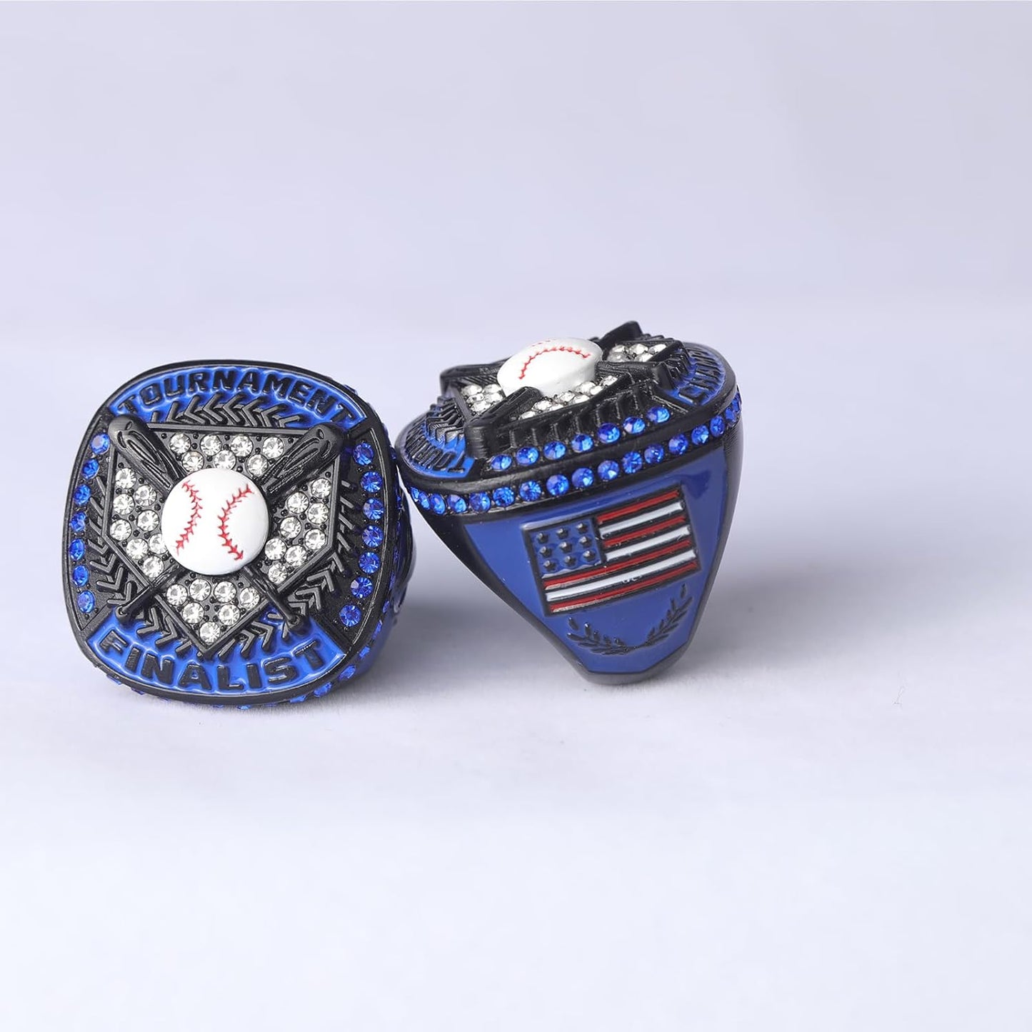 12 pcs Pack Baseball Tournament Options Championship Ring Trophy on Side Size 9