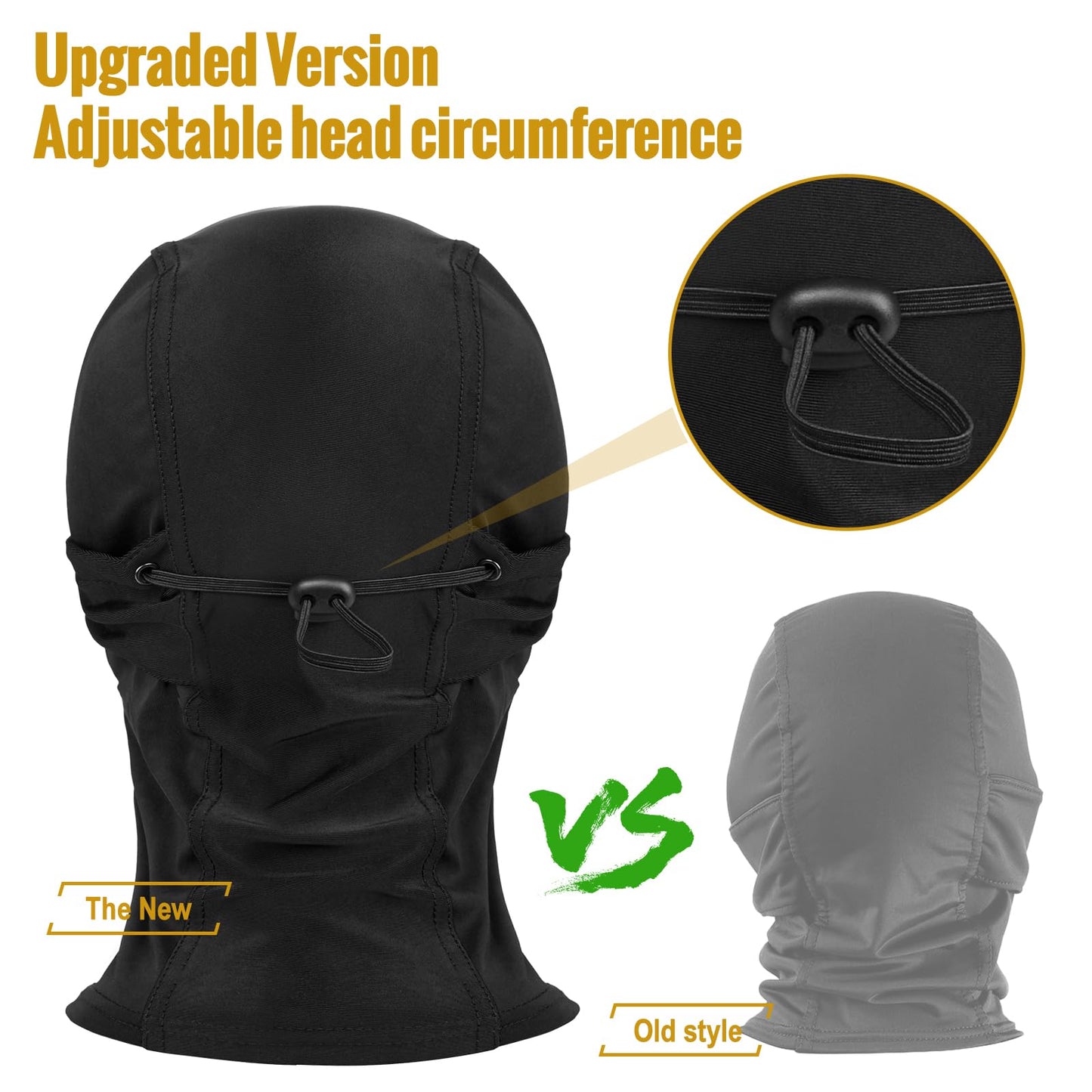 ONETIGRIS Balaclava Mesh Mask Ninja Style with Full Face Protection for Outdoor (Black)
