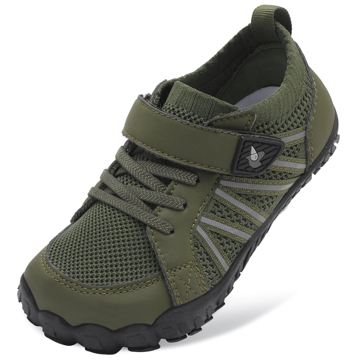 LeIsfIt Kids Shoes Girls Boys Wide Barefoot Shoes Big Kids Breathable Anti-Slip Hiking Sneakers for Walking Climbing Green 1 Big Kid