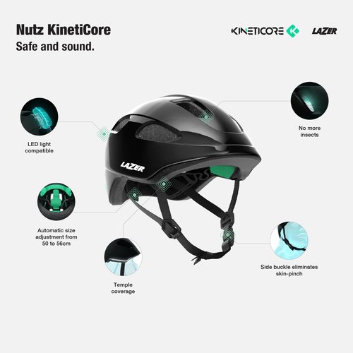 LAZER Nutz 2.0 KinetiCore Kids Bike Helmet, Lightweight Bicycling Helmet for Children, Youth Unisex Cycling Head Gear, Steel Blue, One Size