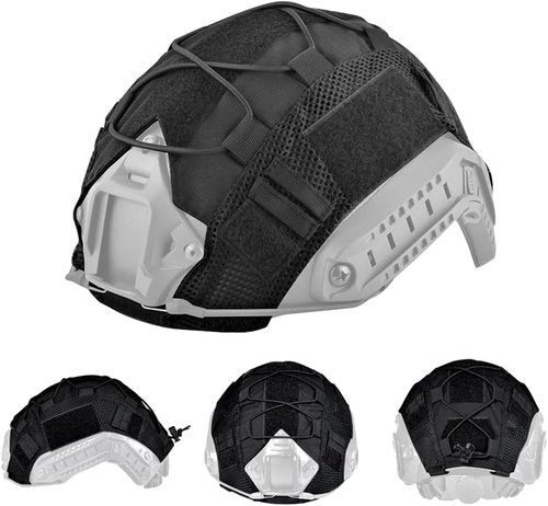 Tactical Helmet Cover Airsoft Helmet Cover for Fast Helmet Paintball Games Military Size M/L (Black)