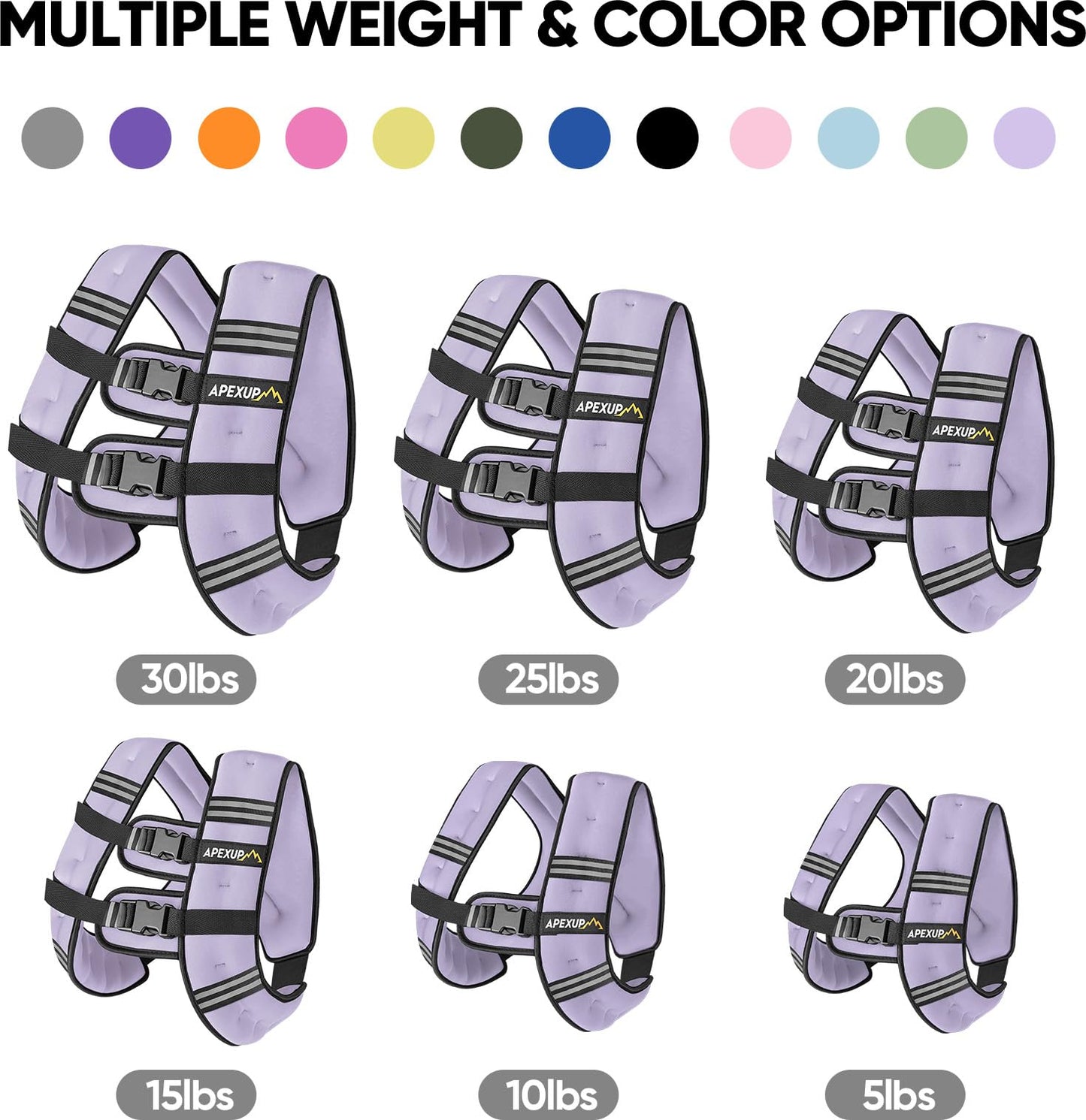 APEXUP 5lbs Weighted Vest Men Women, Weight Vest for Women Workout Equipment for Strength Training Running (Pastel Purple)