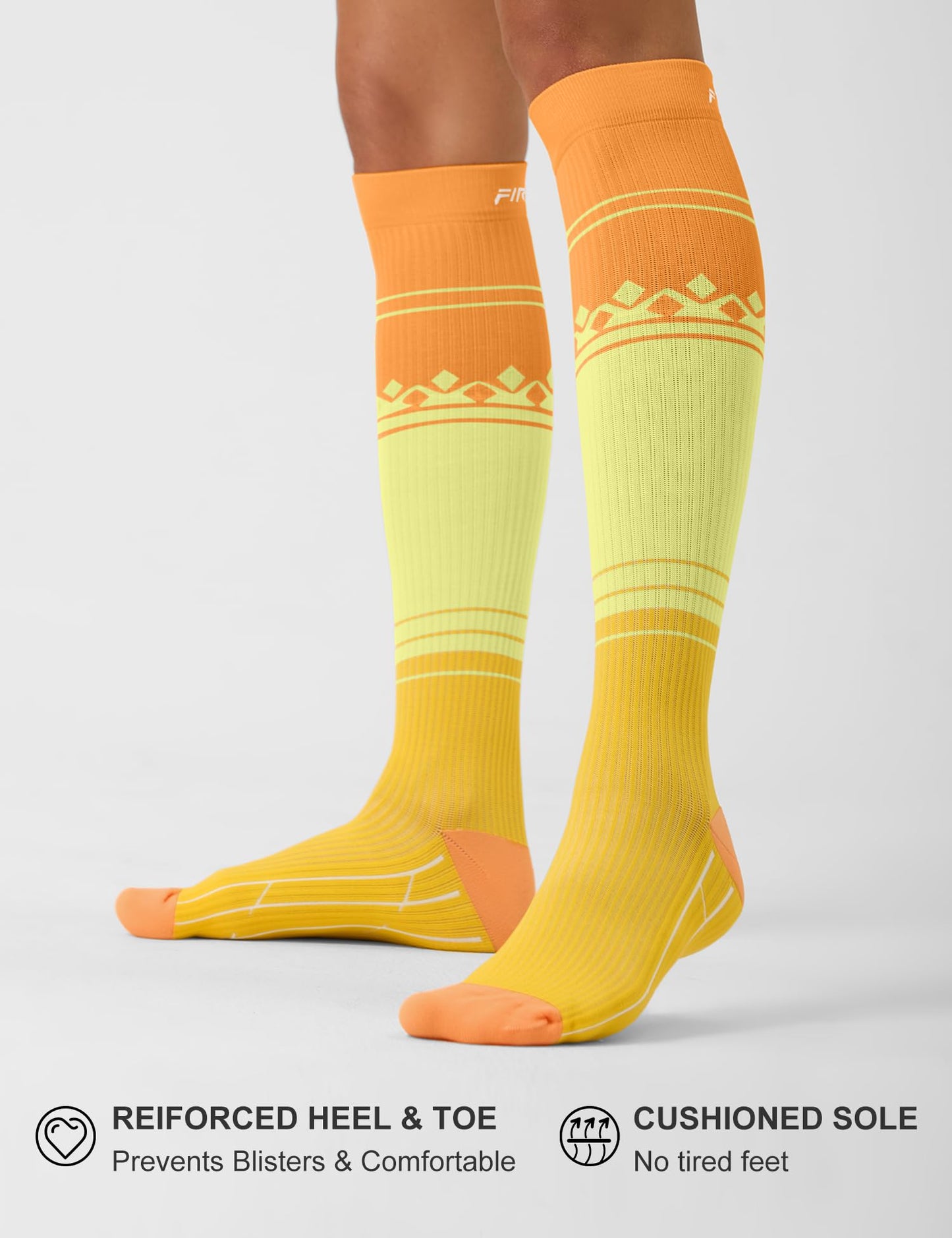 FITRELL 3 Pairs Compression Socks for Women and Men 20-30mmHg- Support Socks for Travel, Running, Nurse, Knee High, Popsicle, S/M
