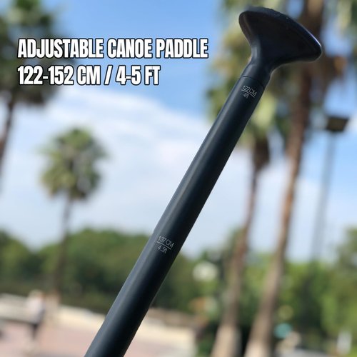 WONITAGO Canoe Paddles Aluminum Paddle with PP Blades, Floating Adjustable Canoe Paddle and Boat Paddle, 122-152 cm/4-5 Ft, Black