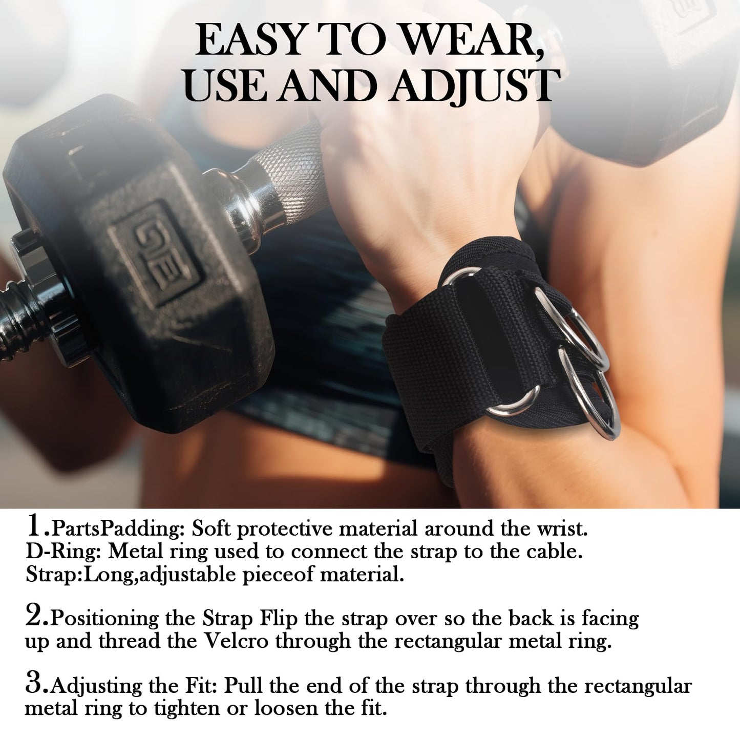 2 Pcs Wrist Straps for Weightlifting,Gym Straps Weight Lifting,Gym Workout Wrist Wraps for Men,Wrist-Straps for Weightlifting,Lifting Straps With D Ring for Powerlifting,Strength Training,Bodybuilding