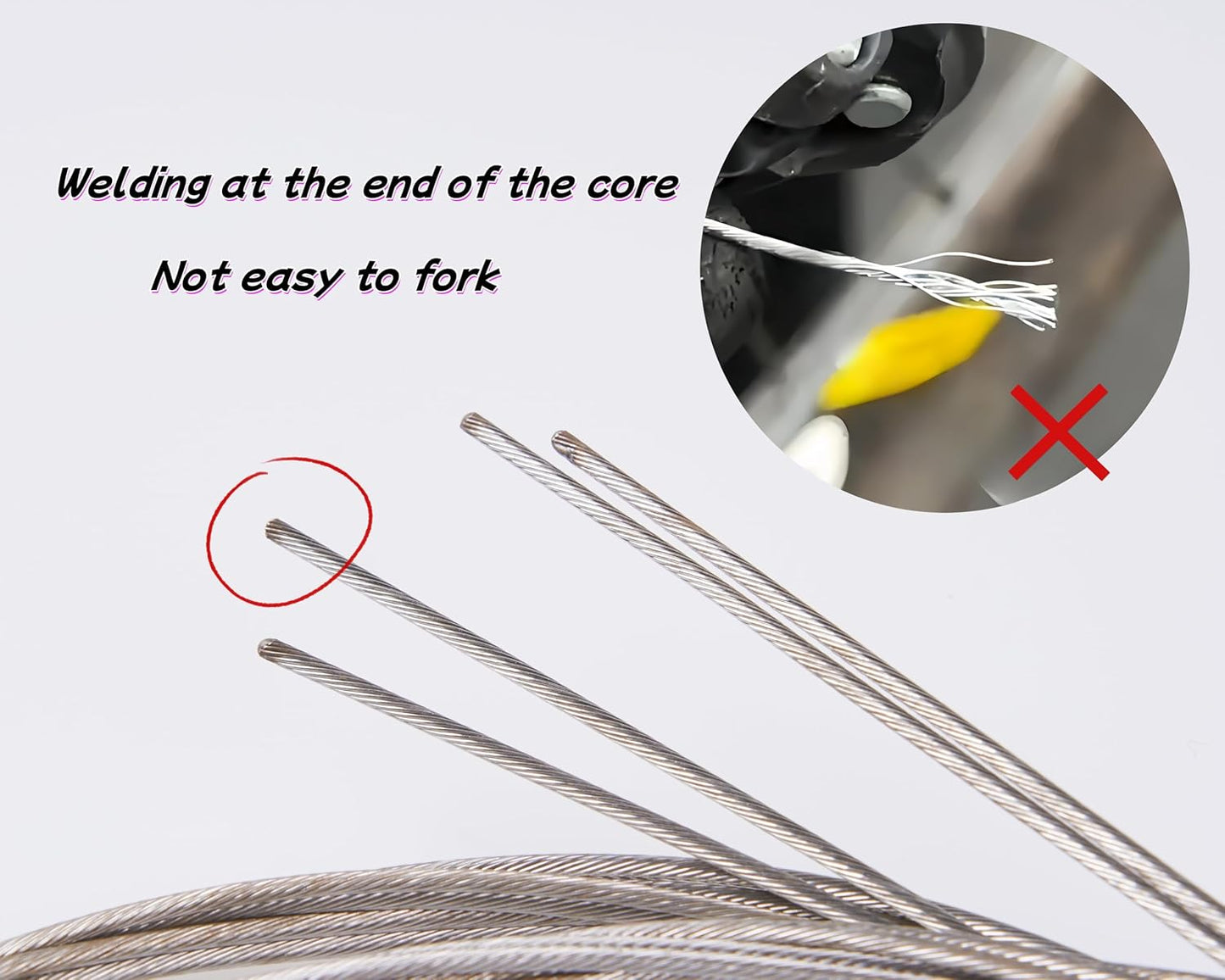 10Pcs 2100MM Universal Bicycle Shifter Cable, Stainless Steel Shift line,Bike Shift Wire Kit for Mountain and Road Bike, With Cable Tips and O-rings