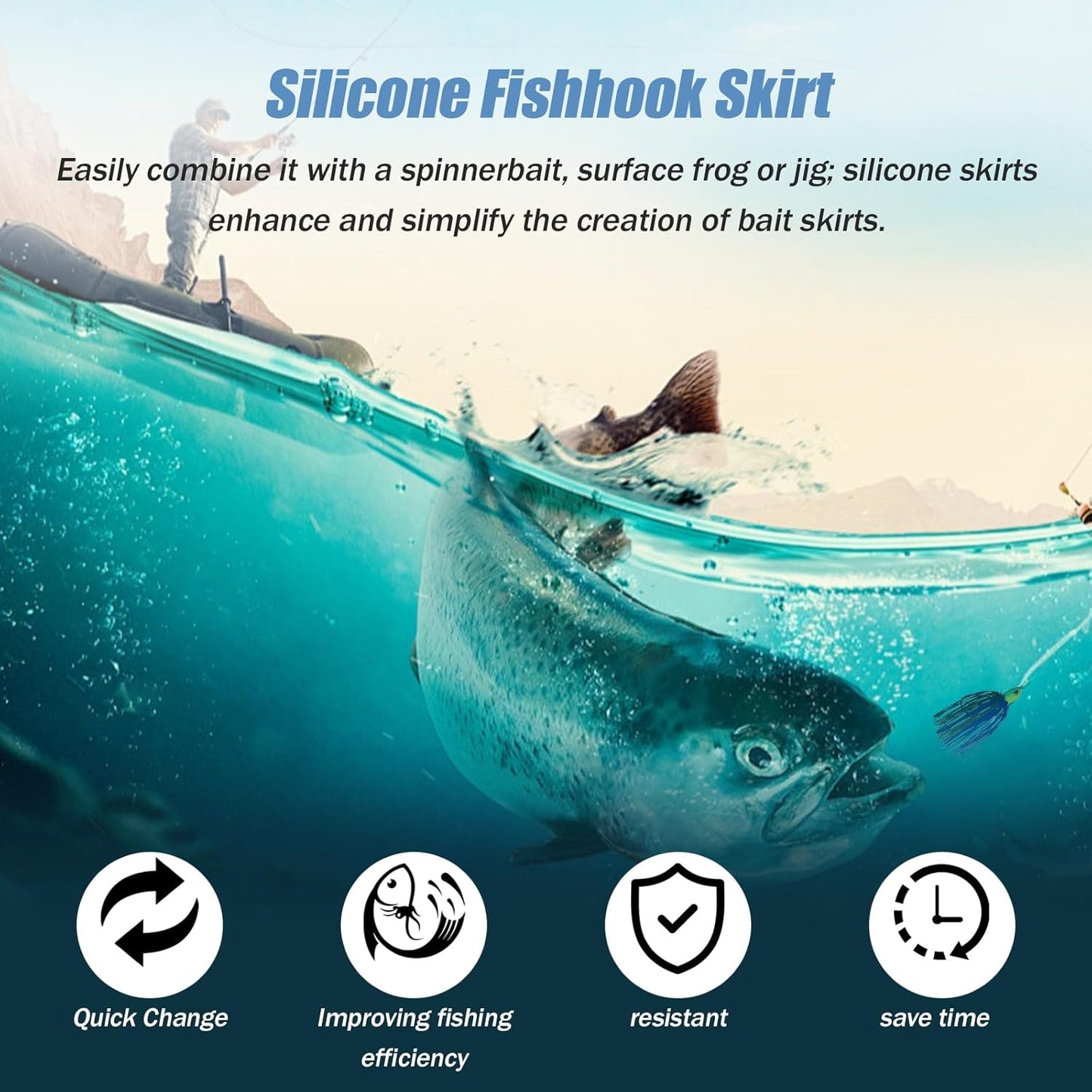 16 Pack Silicone Skirts for Fishing Lures, Jig Skirts for Bass Fishing, Jig Skirt Material, Rubber Legs Fly Tying, Spinner Bait Skirts for Bass Fishing