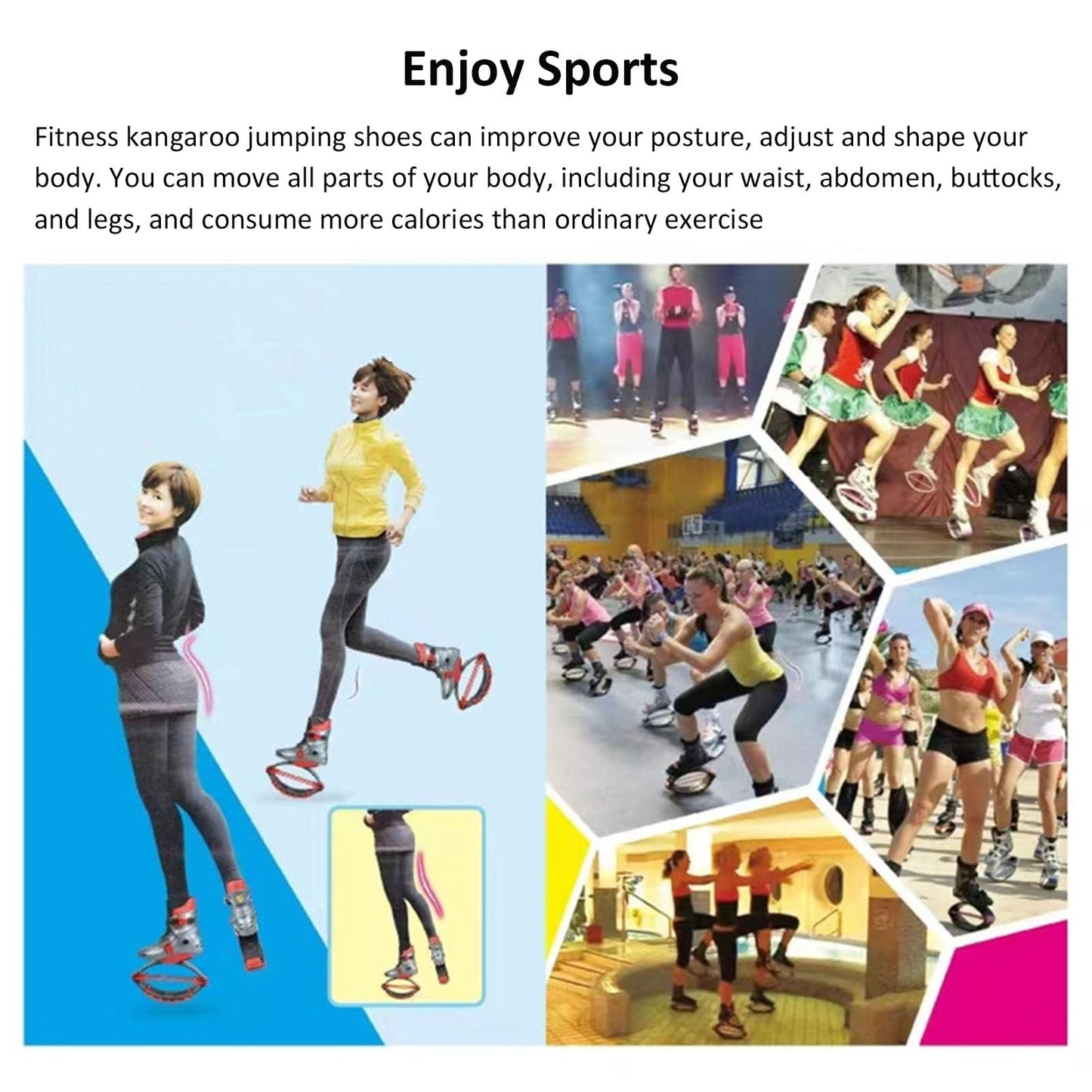 JCWGLY Kangaroo Jumping Shoes Bouncing Shoes Moon Boots for Adult Men and Women Home Gym Sports and Exercise(Medium)