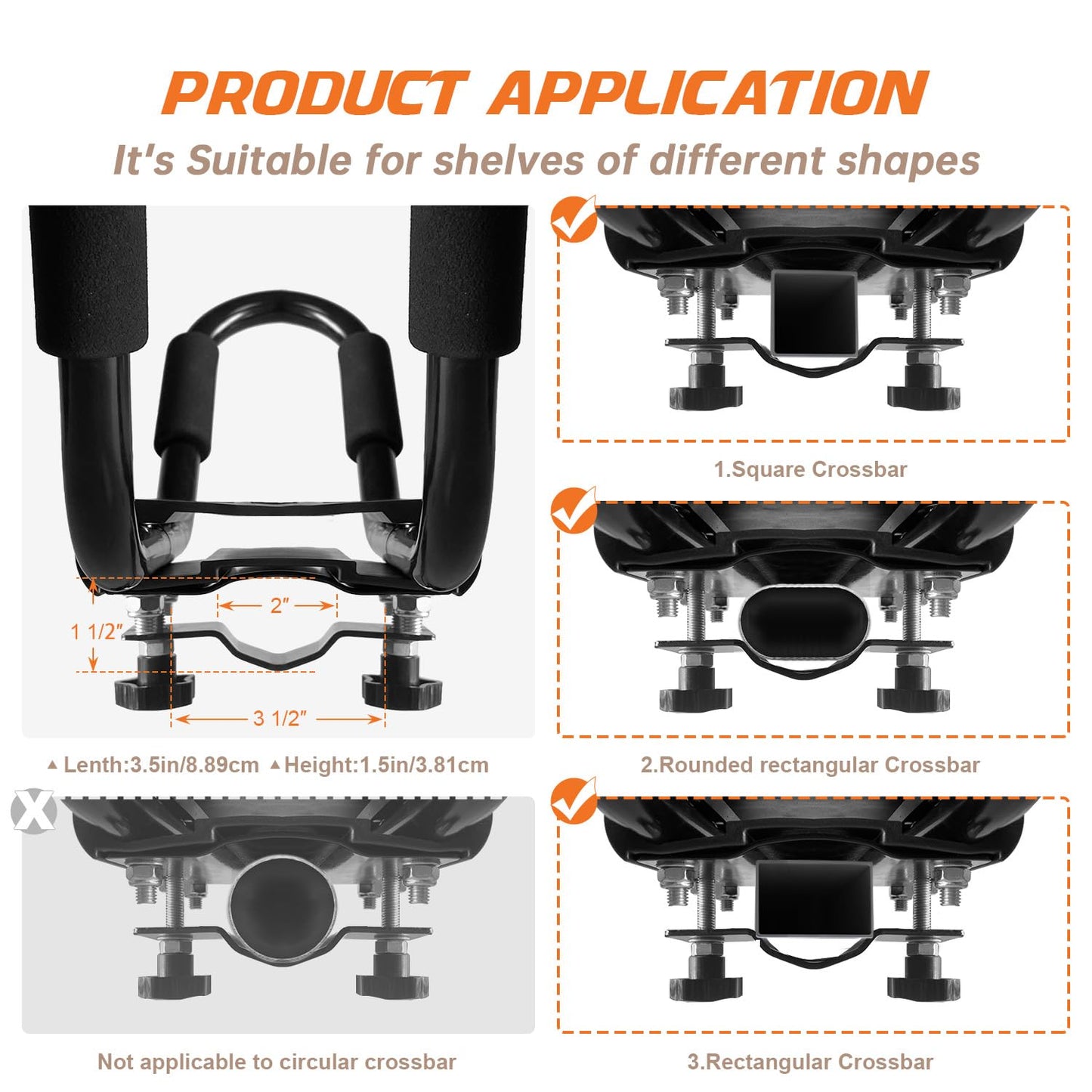 HIGHRAZON Kayak Roof Rack, 1 Pair J-Bar Roof Rack with 2 Ropes. Heavy Duty Kayak Roof Carrier for Your Canoe SUV and Trucks