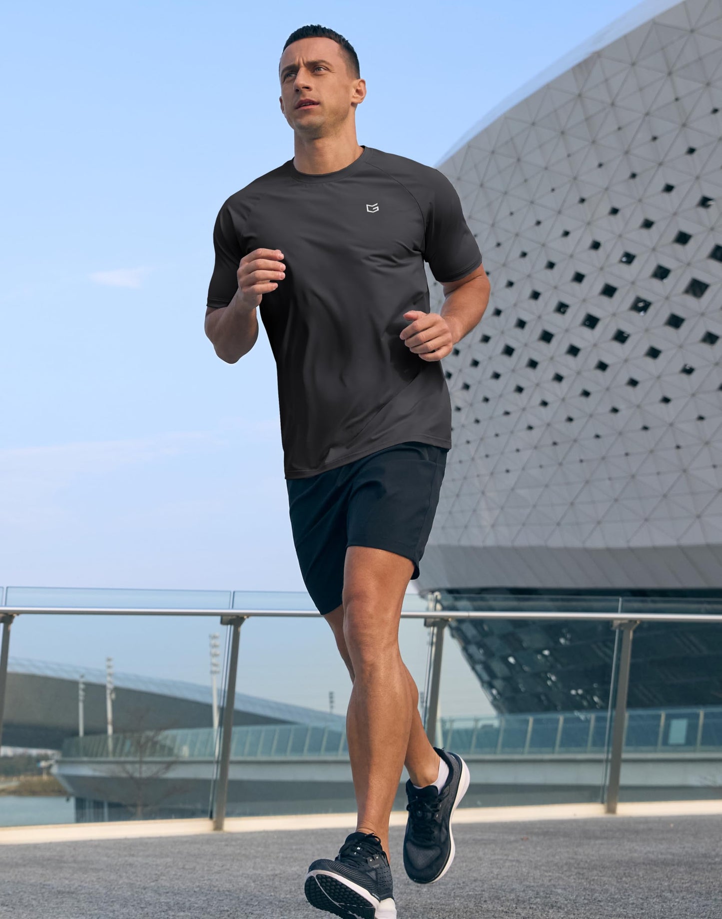 G Gradual Men's Athletic Workout T-Shirts Moisture Wicking Cooling Running Shirts Short Sleeve Performance Tee for Gym Tennis(Dark Grey,XXL)