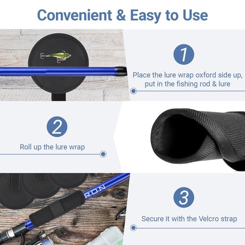KPEPIX 10 Pcs Fishing Lure Wraps - Hook & Lure Protectors Covers for Safe Bait Storage - Rod Covers, Bait Shield with Hook and Loop Fastener - Fishing Accessories