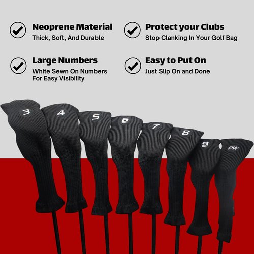 Right Handed Majek K5s Hybrid Set Senior Men's Standard with Midsize Grips Includes 3-PW Clubs with Black Hybrid Headcovers and Black Majek Golf Hat