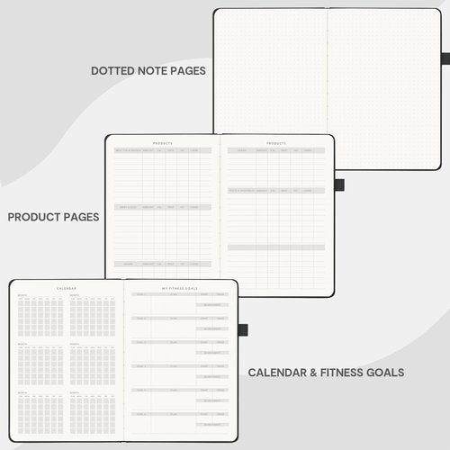 And Per Se Fitness Journal for Women & Men, Workout Log Book Planner with Daily Diet & Gym Exercise, Trainning Trackers- Undated, A5 Size, Hardcover(Black)