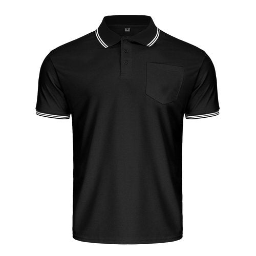 CUTIEHON Men's Baseball Umpire Shirt, Short Sleeve Referee Jersey Shirts Sized for Umpire Chest Protector Black