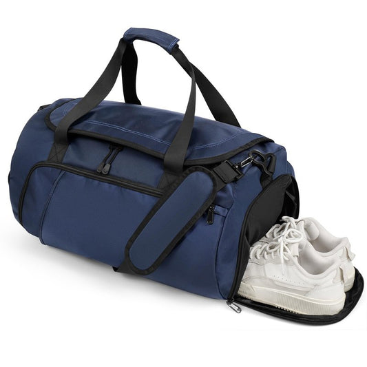 FINYIOE Gym Bag for Men Women With Shoe Compartment & Wet PocketWater Resistant Sports Gym Bag 、shoulder bag、messenger bag Carry On Duffel Bag forWeekend Overnight Traveling (blue)