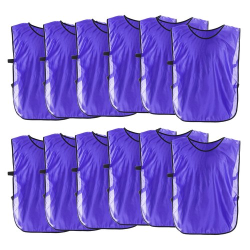 MECCANIXITY Training Vest 27 x 18 Inch Soccer Sports Team Practice Jersey for Adult Youth Teen Basketball Football (Purple, Pack of 12)