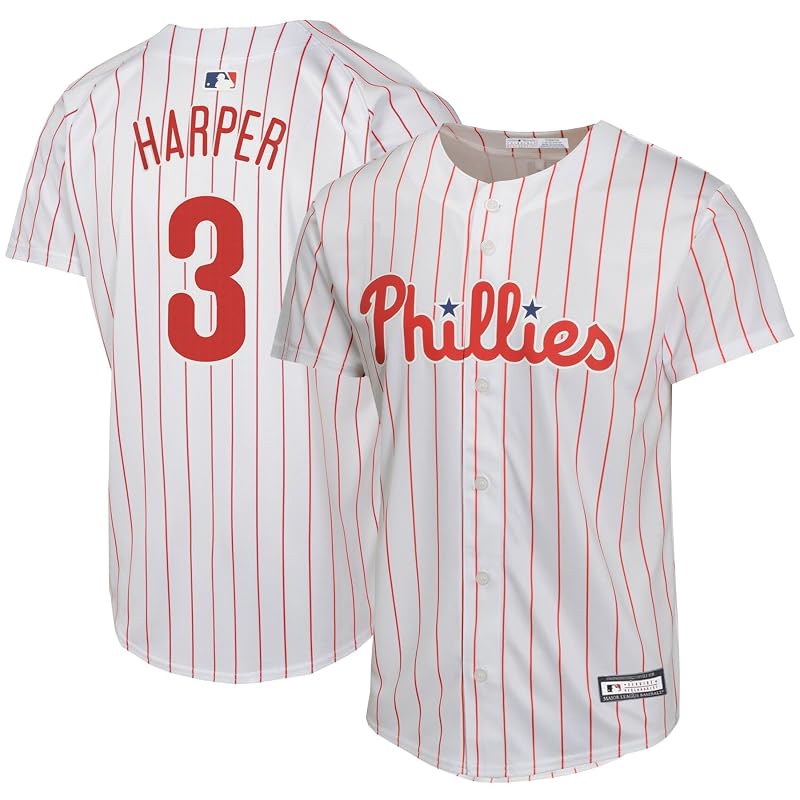 Kids MLB Jersey - White Bryce Harper Phillies 4-7 Home Player Jersey