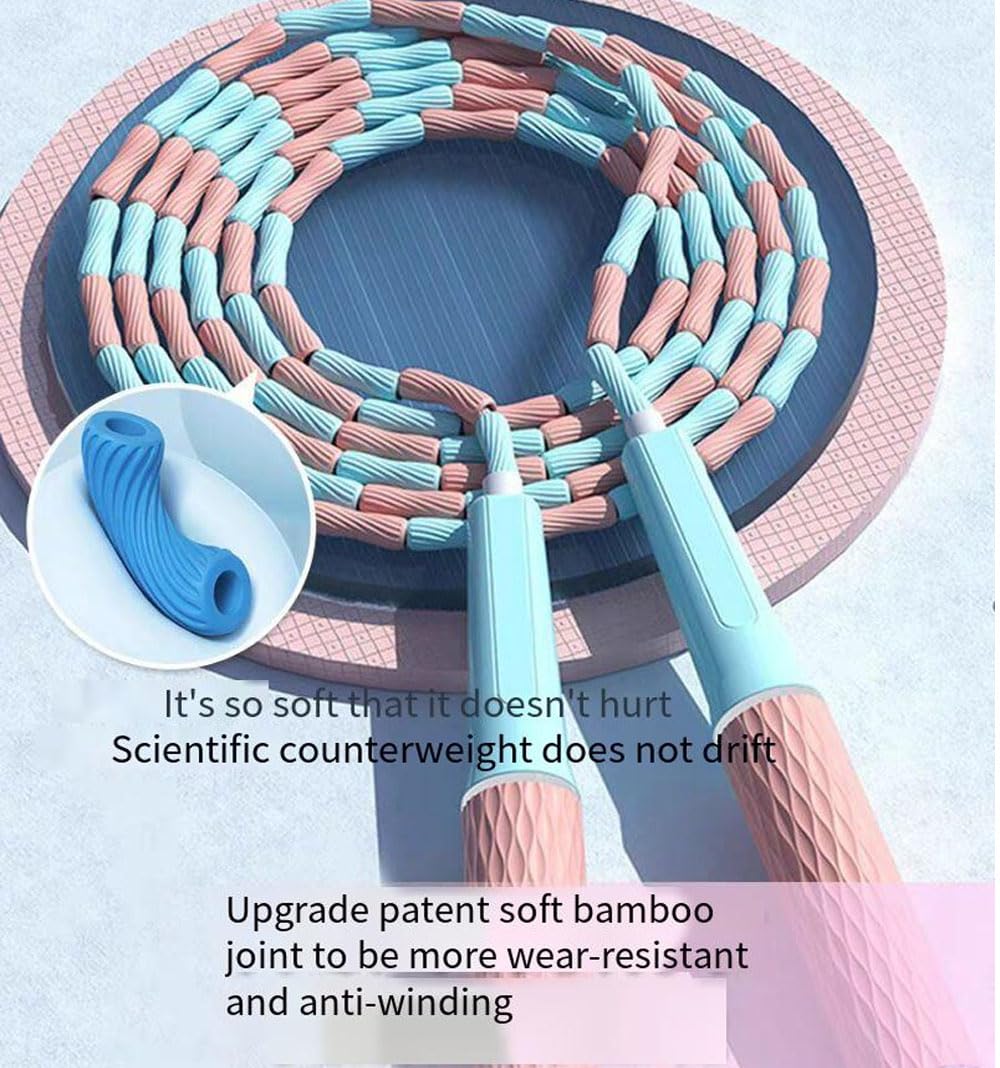 2 Pack Jump Rope for Fitness, Upgraded Segmented Jumping Rope for Workout, Adjustable Skipping Rope Speed Rope for Men & Women, Tangle-Free Kids Jump Rope with Soft Non-slip Handles