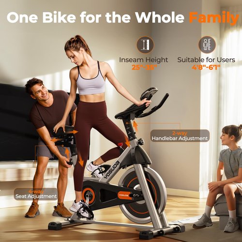 YOSUDA Exercise Bike, Stationary Bike with App, Brake Pad Indoor Cycling Bike with 300 lb Weight Capacity, Low Noise, Tablet Holder, padded Seat for Home Fitness and Weight Loss