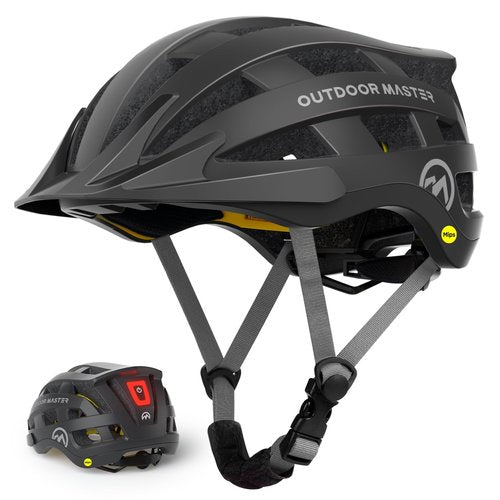 OutdoorMaster Gem II MIPS Bike Helmet with Light - Lightweight Cycling Helmet,Mountain Road Bicycle Helmet for Youth & Adult