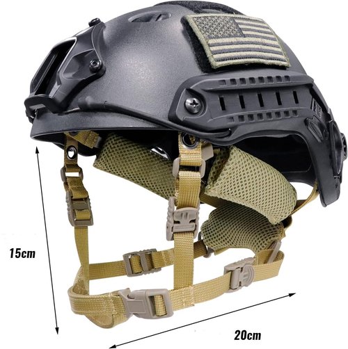 Tactical Helmet Chin Strap Airsoft Helmet Chin Strap 4 Points Adjustable Dial Suspension System Airsoft Military Helmet Replacement Accessory (Tan)
