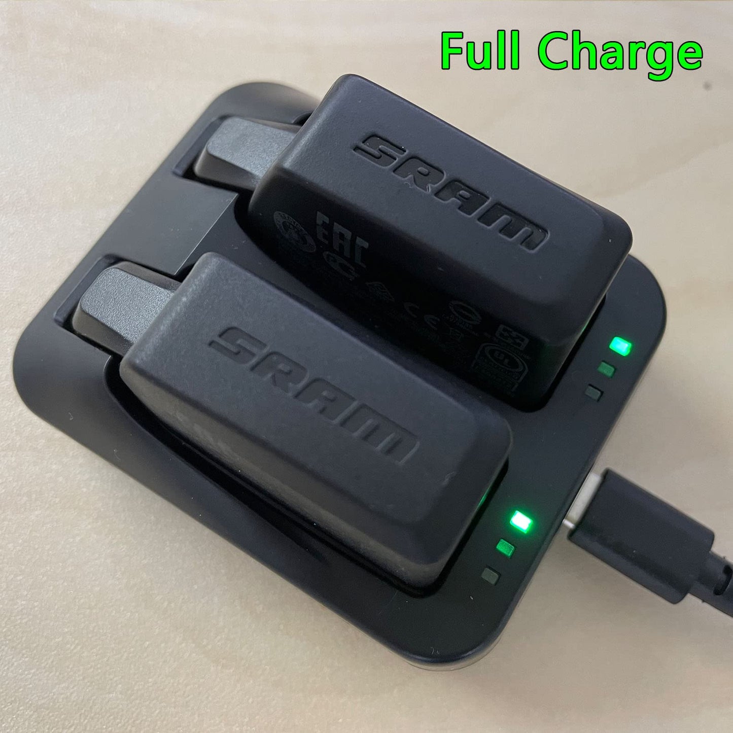 2 Port Dual Battery Charger for SramAxs Red eTap Force Rival Gx Eagle Battery, USB C Port Input with USB A to C Cable