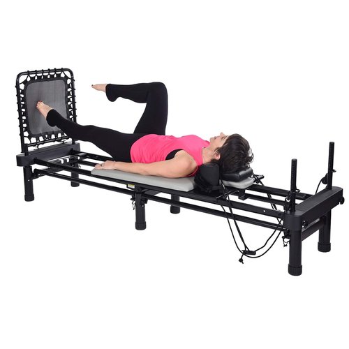 AeroPilates Reformer Home Workout Equipment, Pilates Machine w/Resistance, Gray