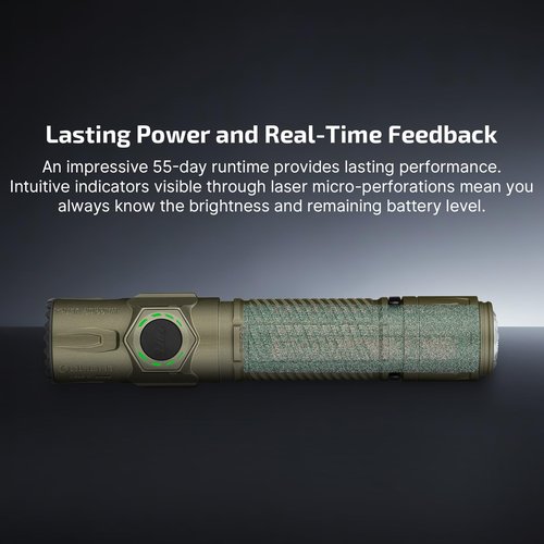 OLIGHT Warrior Ultra 2500 Lumens Tactical Flashlight, Compact Dual Switches Rechargeable Bright Light with Proximity Sensor, Suitable for Emergency, Outdoor, Hunting, Searching (Olive-Green)