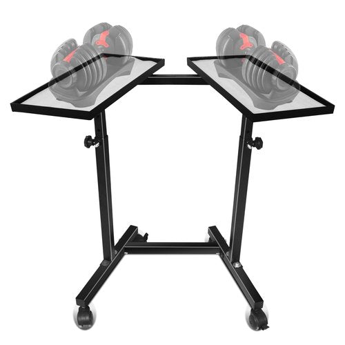 Adjustable Dumbbell Weight Rack Stand With Wheels ??Heavy Duty Weight Rack For Dumb Bells For Adjustable Dumbbell Set ??4 Height Level, Home Gym Stand For Training