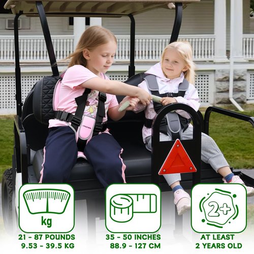 Urgown Golf Cart Child Positoner, 5-Point Design to Secure Children During Golf-Cart Rides, with Adjustable Straps, Gray