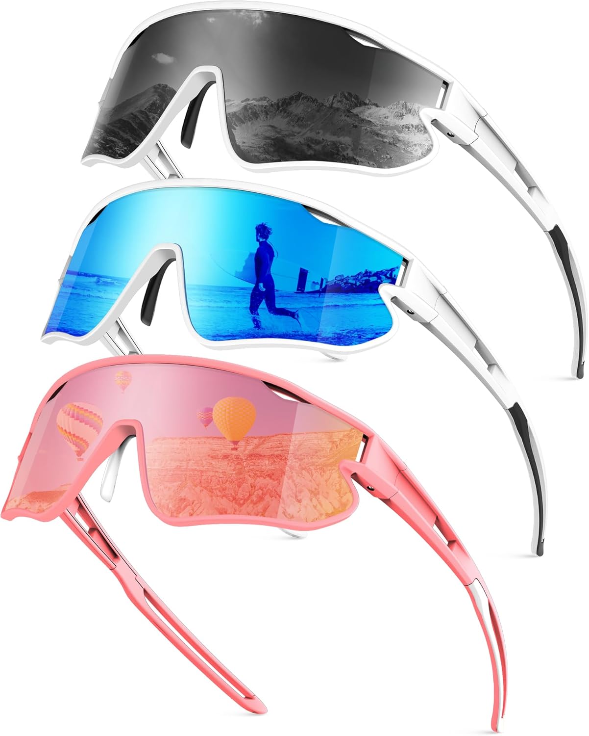 KALIYADI Polarized-Sunglasses Men Polarized Cycling-Sunglasses: Sports Sun Glasses for Running Cycling UV400 Protection