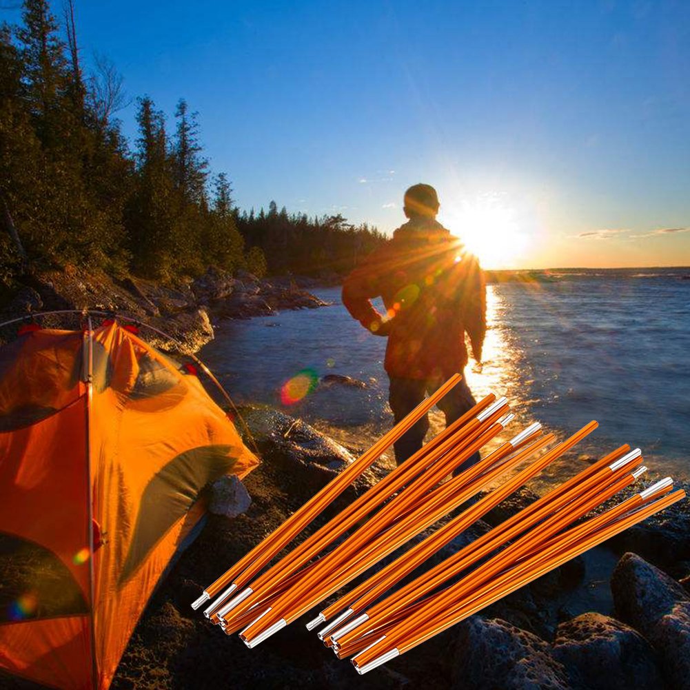 Aluminum Alloy Tent Poles Replacement, 2pcs Lightweight Aluminum Tent Pole, for Camping Hiking, Durable Collapsible Tent Poles, 142 inch/pc