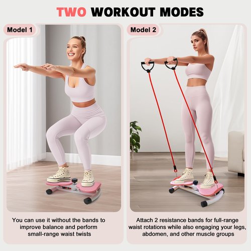 Liznkjious Waist Twisting Machine, Ab Twist Board with Resistance Bands, 260 lbs Weight Capacity, Noiseless Twist Exercise Machine for Women Men Slim Waist and Core Ab Exercise