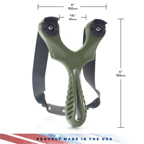 SimpleShot Axiom Ocularis Slingshot with Clay Ammo, Target, and Two Bands for Professional Hunting Target Marksmanship Shooting (Green)