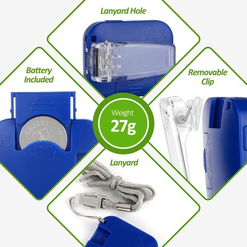 3D Pedometer for Walking, Simple Step Counter for Walking with Removable Clip and Lanyard, Accurate Pedometers for Steps, Step Tracker with Large Display for Men Women and Kids (Blue)