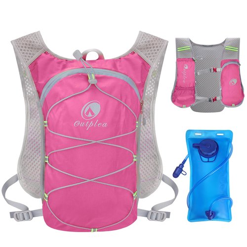 Outplea Small Running Water Vest, Festival Water Backpack with 2L Water Bladder, Lightweight Hydration Pack, Hiking Hydro Pack, Hydropack for Women Men Runners Camping Biking Climbing