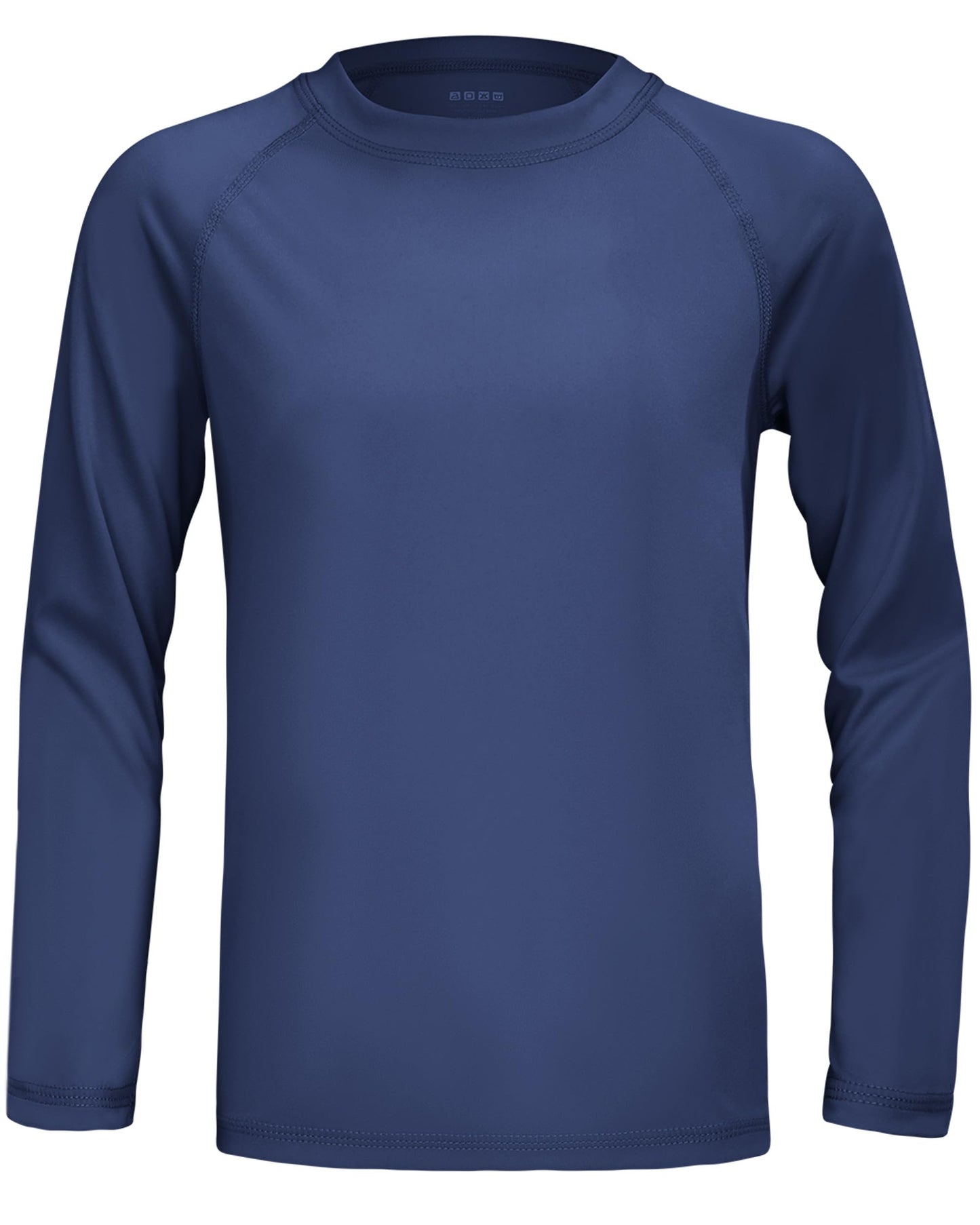 Boys UPF 50+ Rash Guard Swim Shirt, Kids Youth Long Sleeve Sun Protection UV Rashguard Shirts for Water Surfing Beach Deep Sea Blue