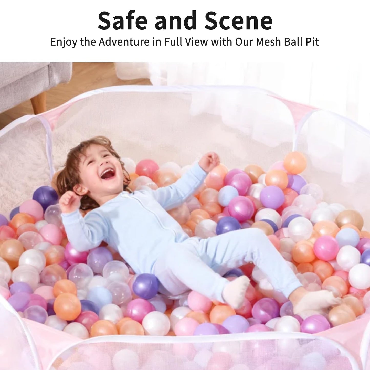 Kids Ball Pit Large Pop Up Children Ball Play Tent for Toddlers Girls Boys for Indoor Outdoor Baby Playpen with Carry Tote, Balls Not Included (Pink)…