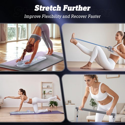 Pilates Reformer Set, Pilates Board for Home Workout, 2025 Upgrade Multifunctional Foldable Pilates Reformer Board for Women Home Office Use