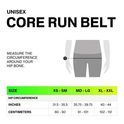 CEP Core Run Belt, Black, Unisex, XS/SM