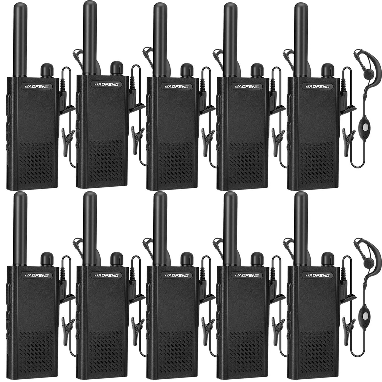 Baofeng T26 Walkie Talkies Long Range, Rechargeable Li-ion Battery 16 FRS Channel Two Way Radios with Earpieces for Adults, Handheld Mini Compact Walky Talky with Type-C Charging
