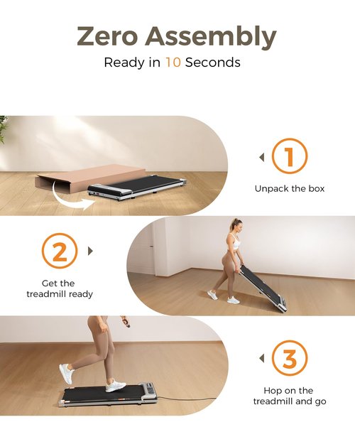 Yagud Under Desk Treadmill, Walking Pad for Home and Office, 2.5 HP Portable Walking Jogging Running Machine with Remote Control and LED Display, Silver