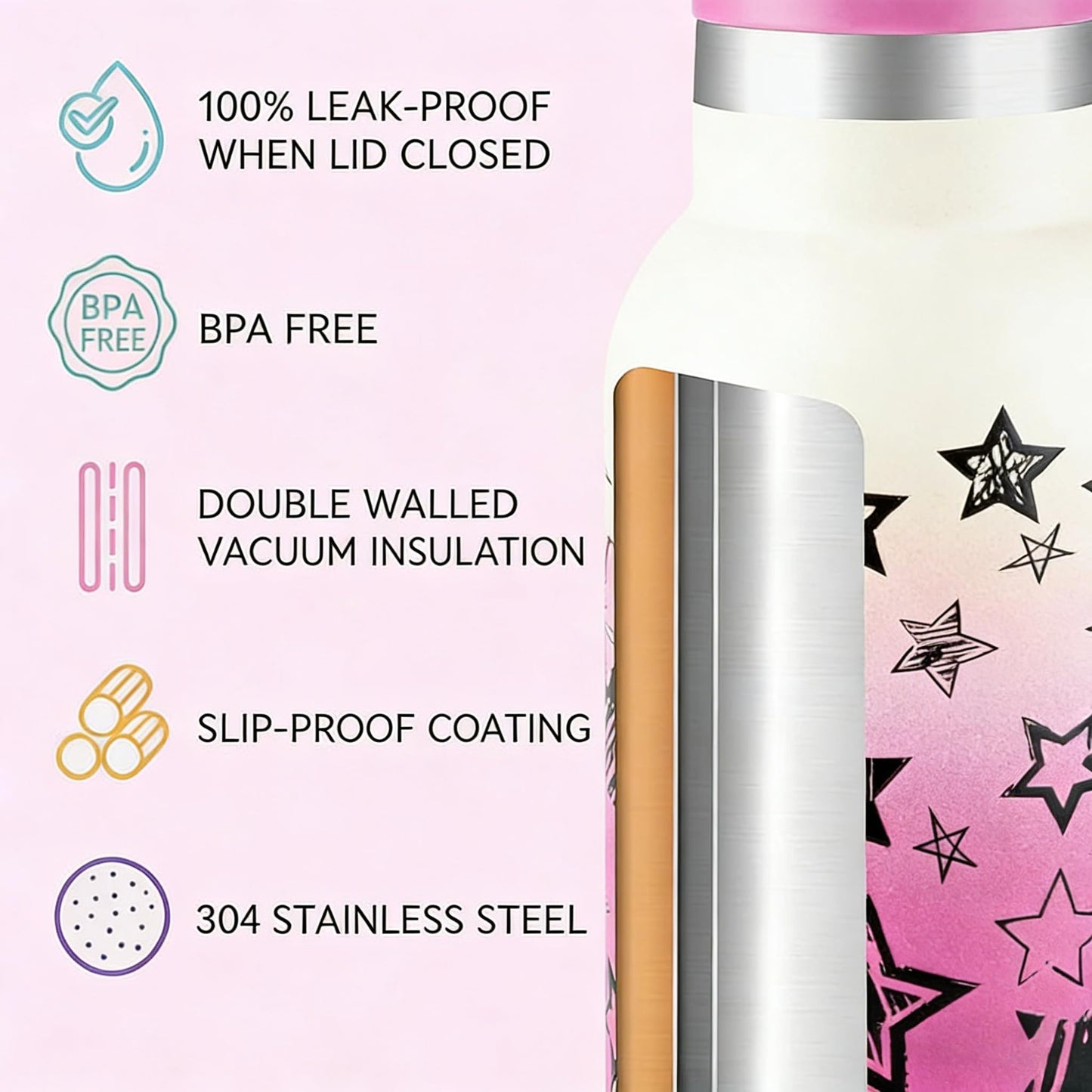 TAKYIT 12oz Kids Water Bottle – Insulated Stainless Steel Bottle with Straw Lid, BPA-Free, Leak-Proof, for Toddlers & School Use